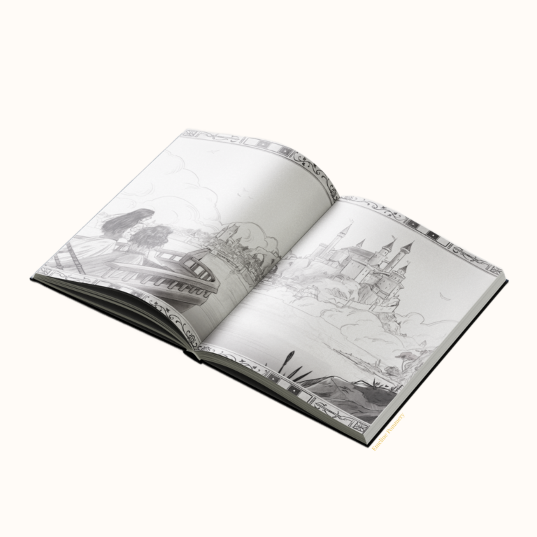 Set of sketches illustrations inside for Romantasy Book