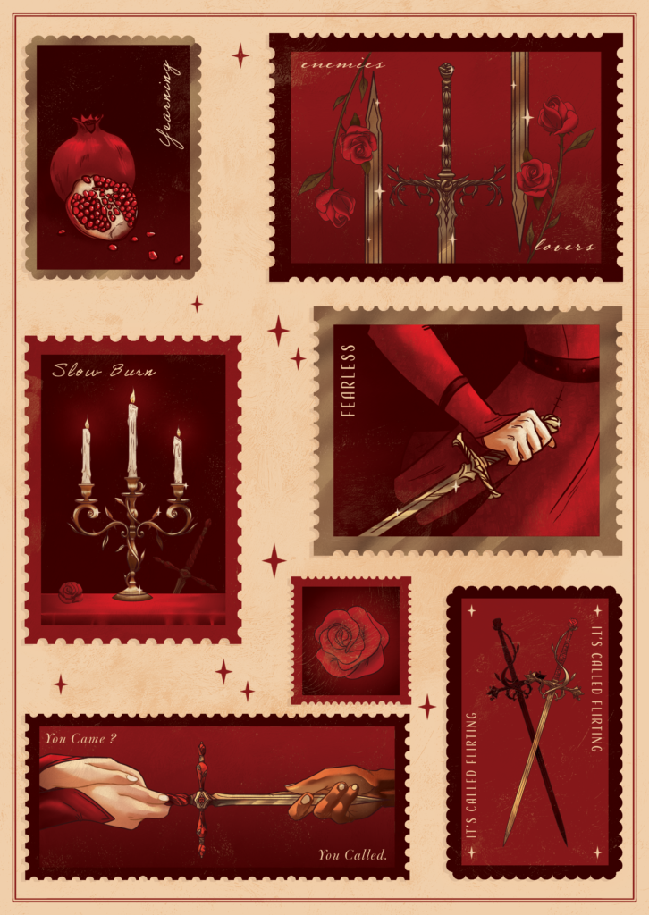 Collection Never Your Enemy (bookish romantasy, enemies to lovers trope ,for Art Licensing)